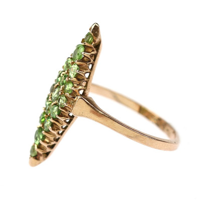 PRODÁNO - Prsten s démantoidy z konce 19. století