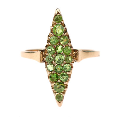 PRODÁNO - Prsten s démantoidy z konce 19. století