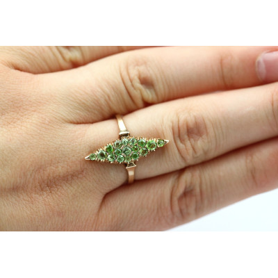 PRODÁNO - Prsten s démantoidy z konce 19. století