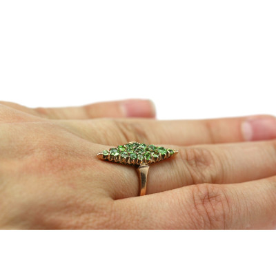 PRODÁNO - Prsten s démantoidy z konce 19. století