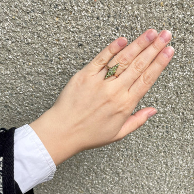 PRODÁNO - Prsten s démantoidy z konce 19. století