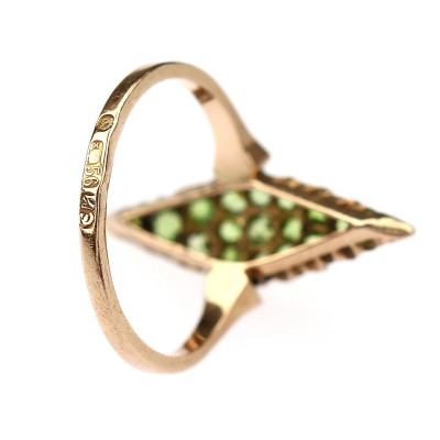 PRODÁNO - Prsten s démantoidy z konce 19. století