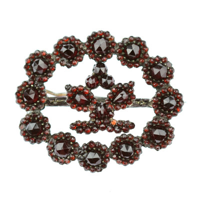 PRODÁNO - Brož s českými granáty - polovina 19. století