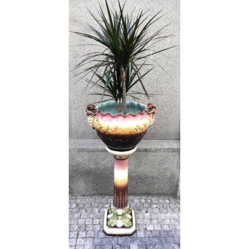 Faience flowerpot - Sarreguemines, last third of the 19th century