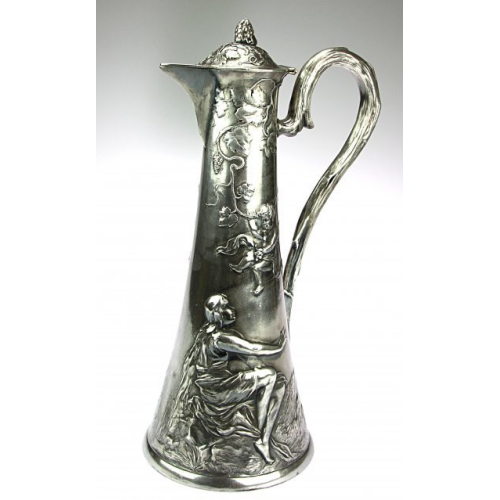 Art Nouveau silver plated pot