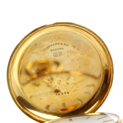 PRODÁNO - Zlaté kapesní hodinky v želvovinovém pouzdře - Tiffany