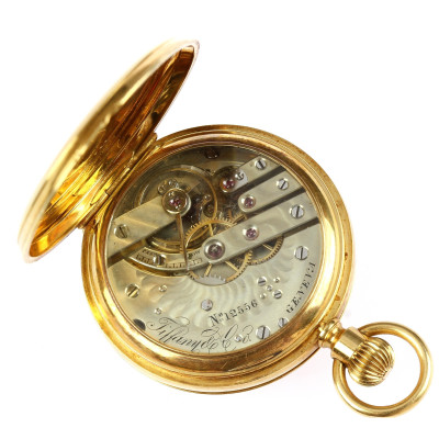 PRODÁNO - Zlaté kapesní hodinky v želvovinovém pouzdře - Tiffany