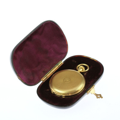 PRODÁNO - Zlaté kapesní hodinky v želvovinovém pouzdře - Tiffany