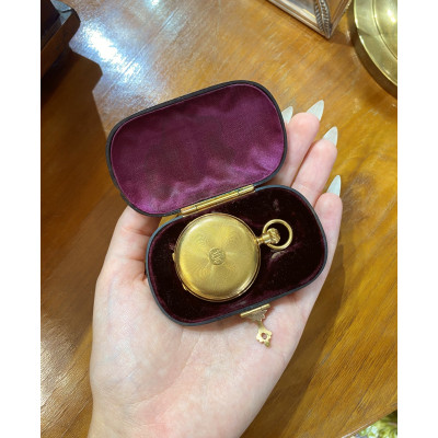 PRODÁNO - Zlaté kapesní hodinky v želvovinovém pouzdře - Tiffany