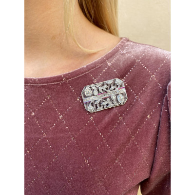 Art deco platinum brooch with diamonds and rubies