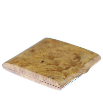 Wooden powder box with silver decoration
