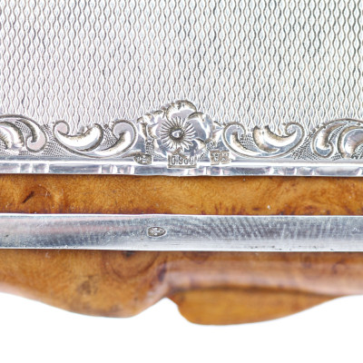 Wooden powder box with silver decoration