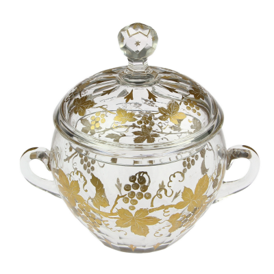 Glass jar with gilded decoration