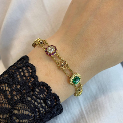 Náramek s drahými kameny - konec 19. století