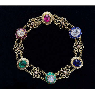 Náramek s drahými kameny - konec 19. století