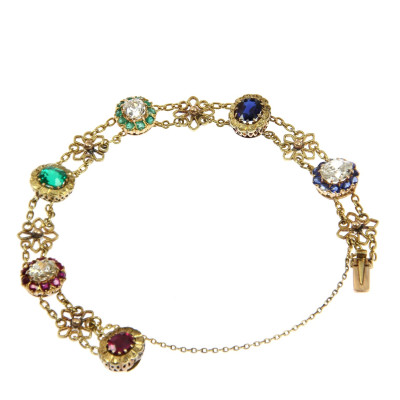 Náramek s drahými kameny - konec 19. století