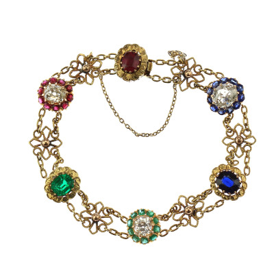 Náramek s drahými kameny - konec 19. století