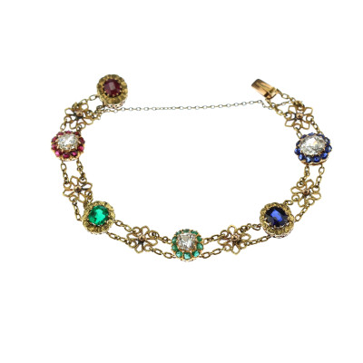 Náramek s drahými kameny - konec 19. století