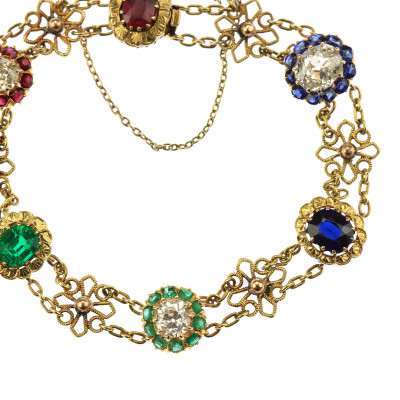 Náramek s drahými kameny - konec 19. století