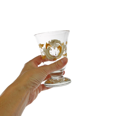 Painted goblet on a foot - around 1850