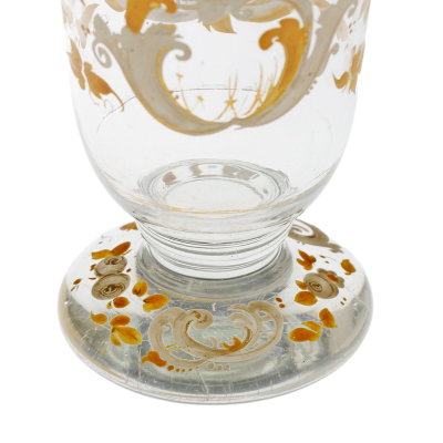 Painted goblet on a foot - around 1850
