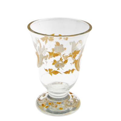 Painted goblet on a foot - around 1850