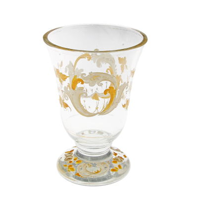 Painted goblet on a foot - around 1850