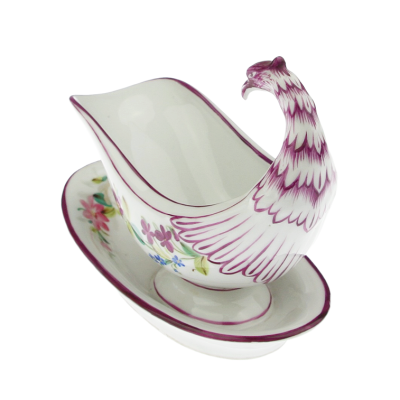 Peacock head porcelain gravy boat