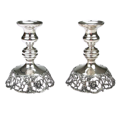 Pair of silver candle stands