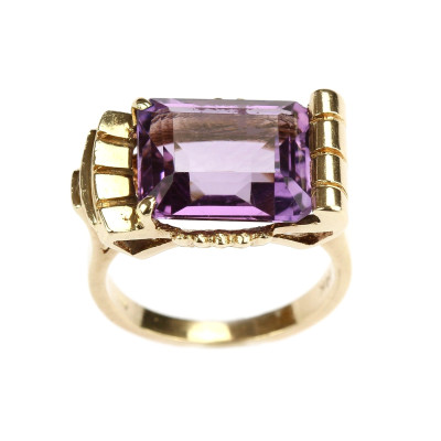 1940s gold amethyst ring