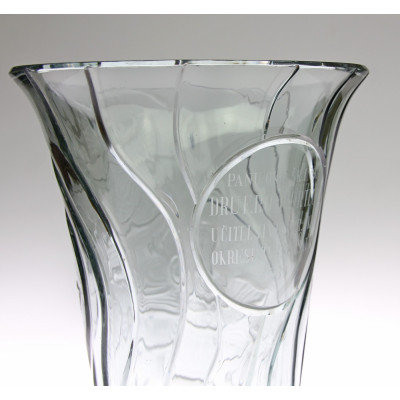 Massive glass vase with dedication - year 1939