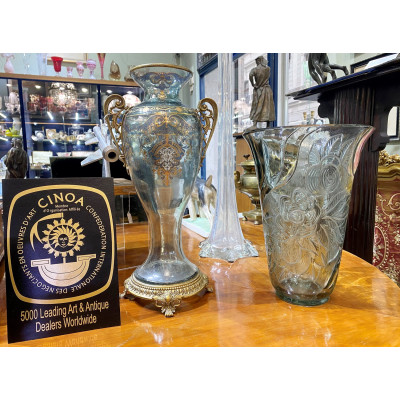 Massive glass vase with dedication - year 1939