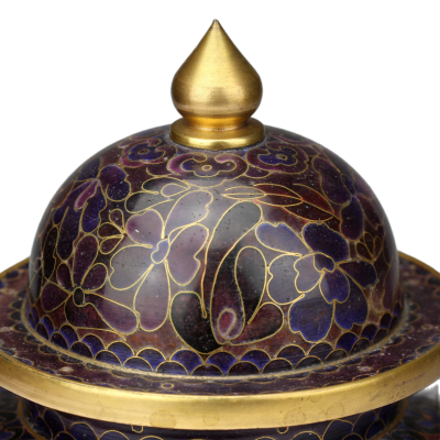 Mosazná dóza se smalty