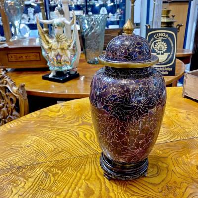 Mosazná dóza se smalty