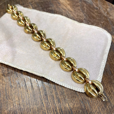 Zlatý art deco náramek - 19,3 cm