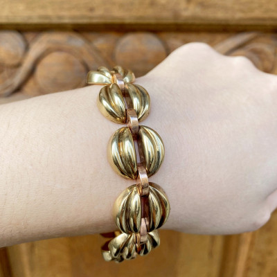 Zlatý art deco náramek - 19,3 cm