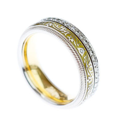 Otočný prsten se smalty a diamanty - Wellendorff