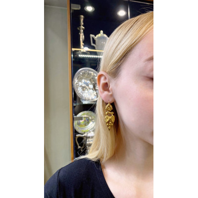 PRODÁNO - Zlaté biedermeier náušnice