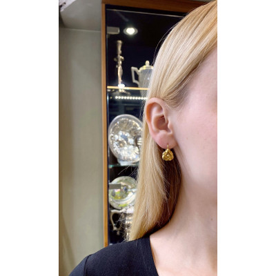 PRODÁNO - Zlaté biedermeier náušnice