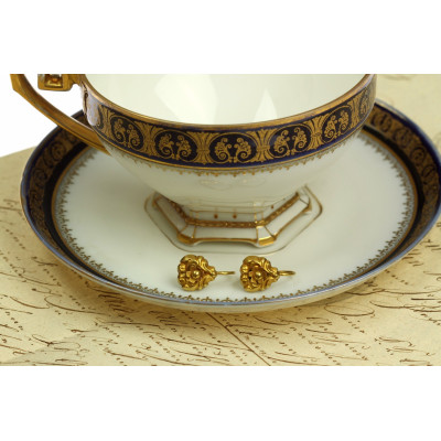 PRODÁNO - Zlaté biedermeier náušnice