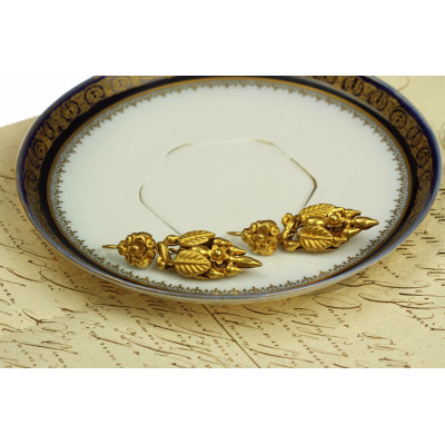 PRODÁNO - Zlaté biedermeier náušnice