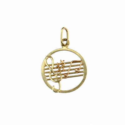 Gold charm - sheet music motif