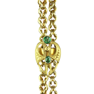 Dlouhý zlatý řetěz s jezdcem - secese