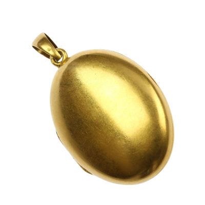 Austro-Hungarian gold locket with turquoises and pearls