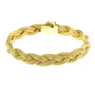 Splétaný náramek z 18karátového zlata - 19 cm