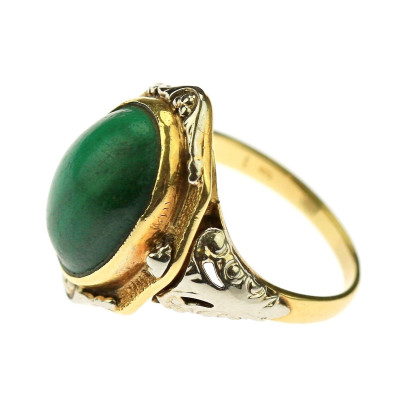 Zlatý prsten s malachitem
