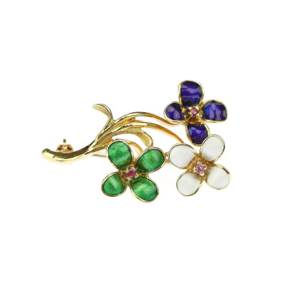 Golden flower brooch