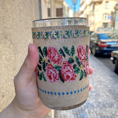 Číška s korálky - Čechy, 19. století