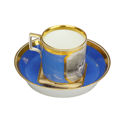 PRODÁNO - Porcelánový šálek s podšálkem - Vídeň, 1. čtvrtina 19. století