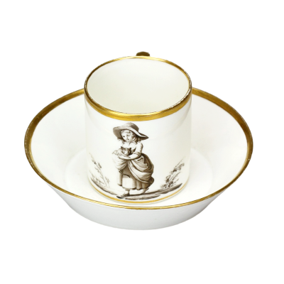 Porcelain cup and saucer - 1st quarter of the 19th century